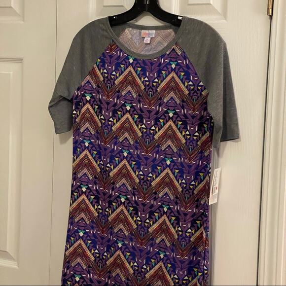 LulaRoe Girls Julie tribal print dress size medium - Picture 2 of 6